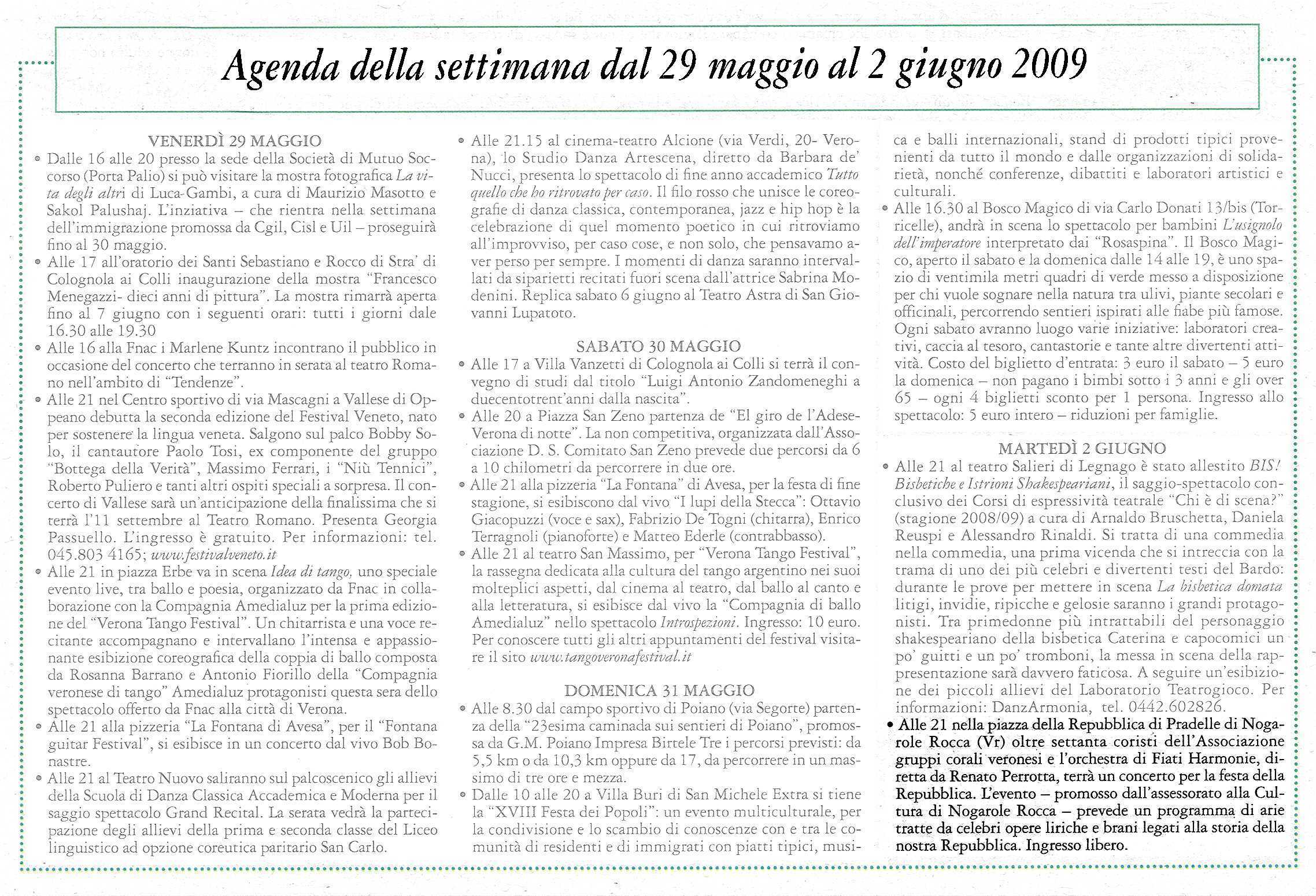 Rassegna stampa: Agenda